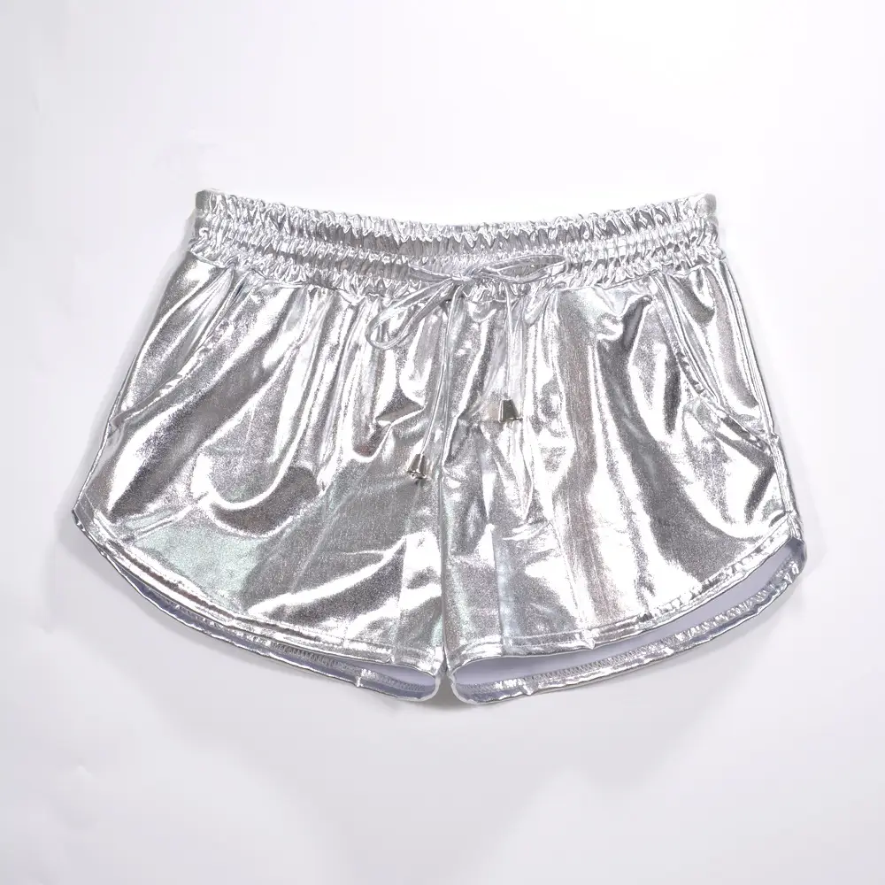 Sexy PU Leather Hot Pants for Women, Silver & Multi Color - Image 4