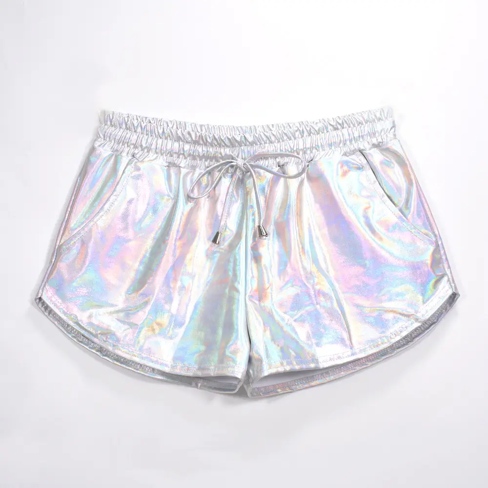 Sexy PU Leather Hot Pants for Women, Silver & Multi Color - Image 6