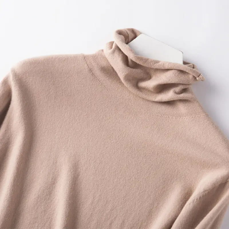 Wholesale Women's White Turtleneck Pullover Thick Wool - Image 17
