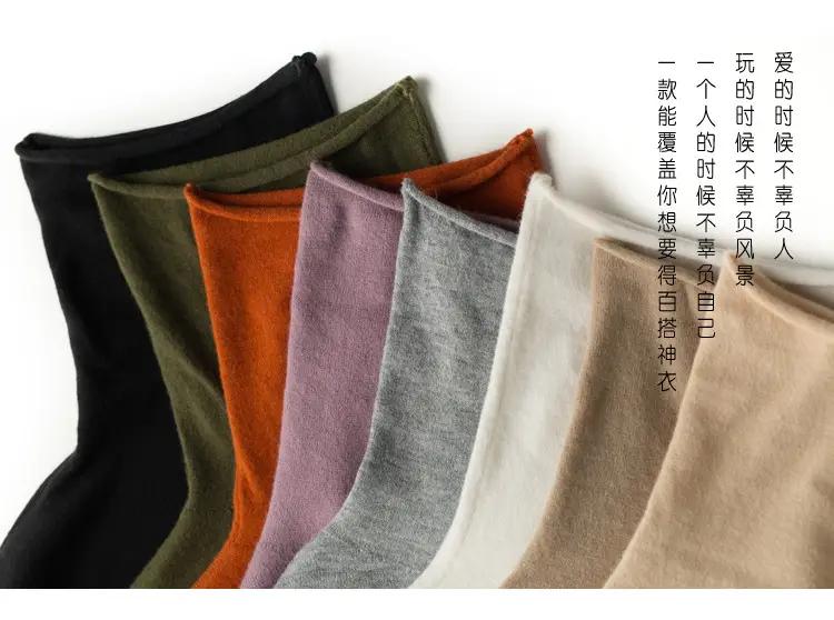 Wholesale Women's White Turtleneck Pullover Thick Wool — feature 6