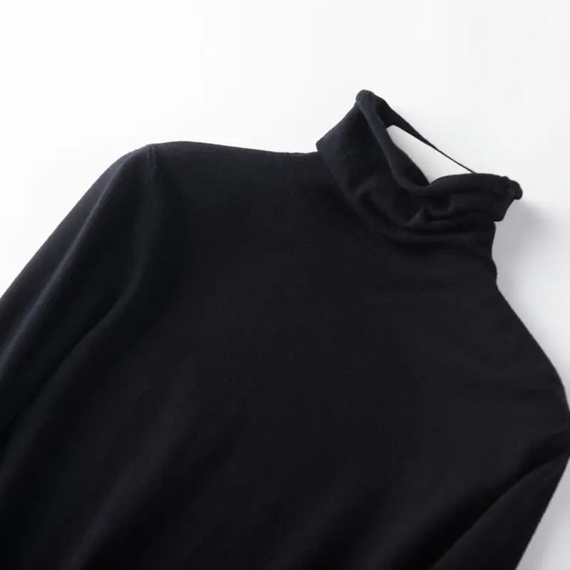 Wholesale Women's White Turtleneck Pullover Thick Wool - Image 3