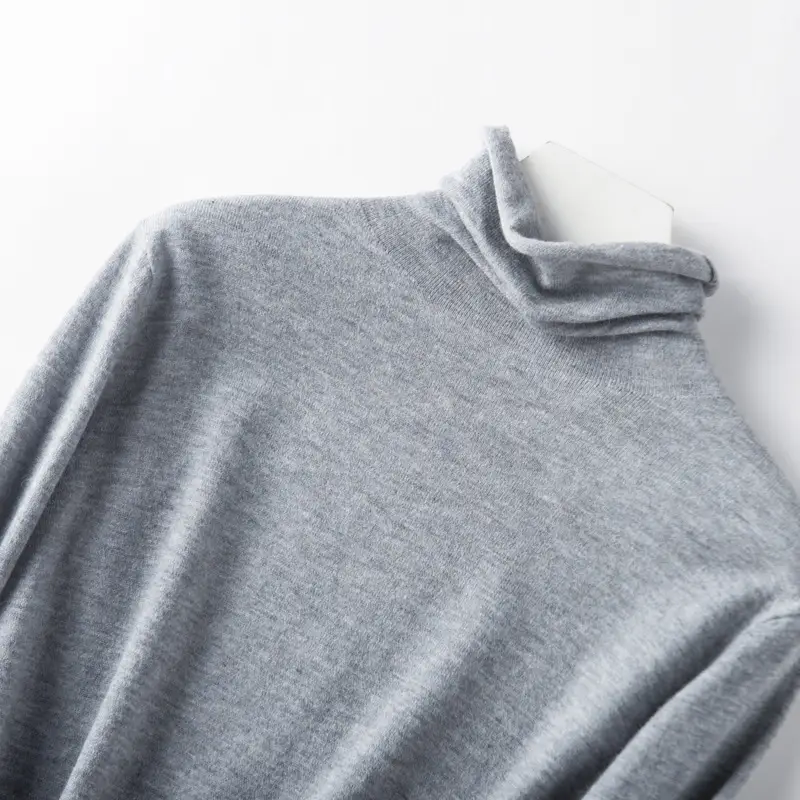 Wholesale Women's White Turtleneck Pullover Thick Wool - Image 7