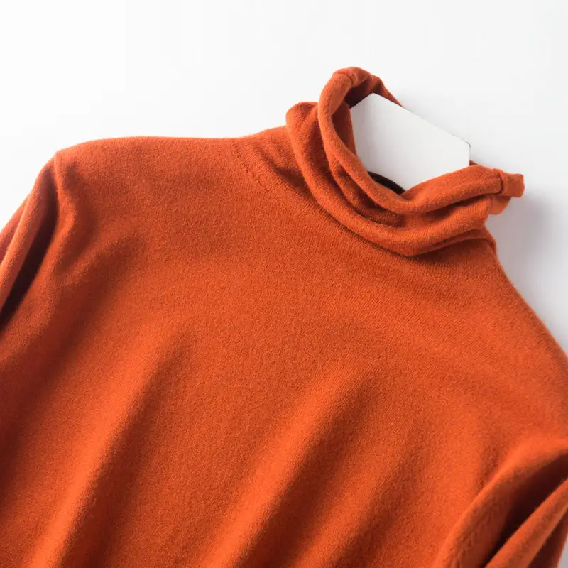 Wholesale Women's White Turtleneck Pullover Thick Wool - Image 8