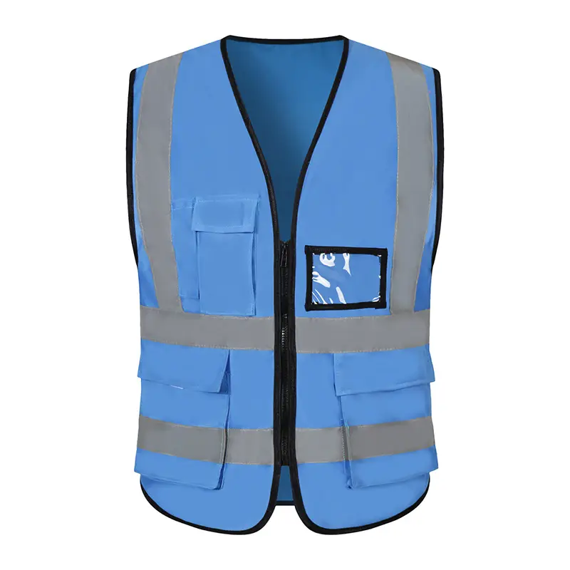 Green Reflective Waistcoat Work Vest with Logo Patch