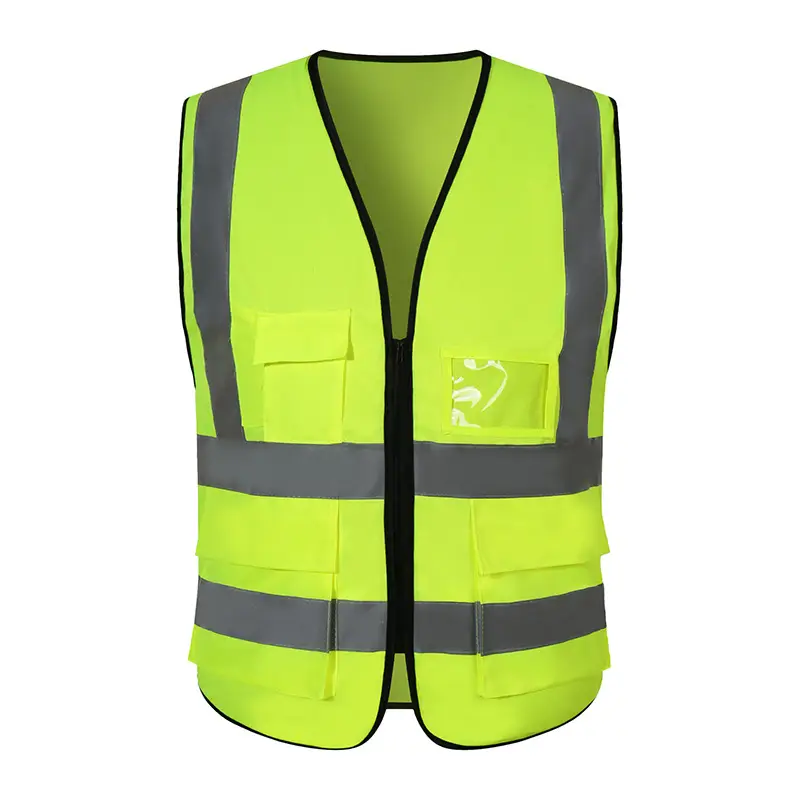 Green Reflective Waistcoat Work Vest with Logo Patch