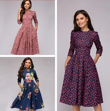 2022 Floral A-Shape Dress Party Wear - Image 7