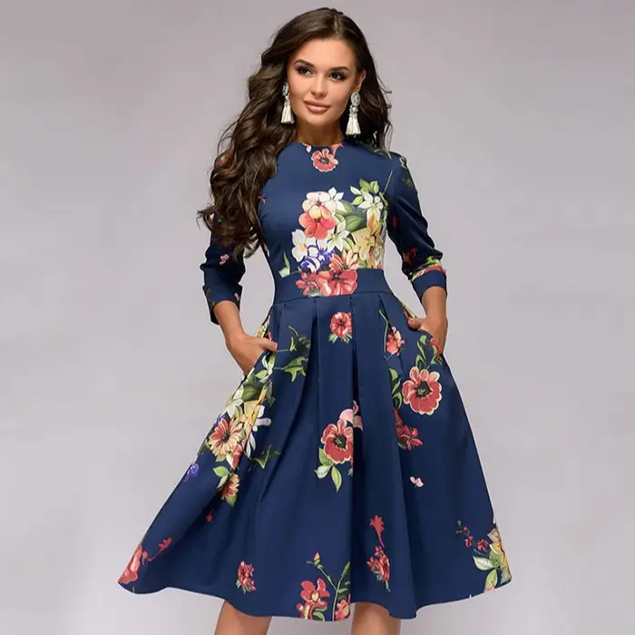 2022 Floral A-Shape Dress Party Wear - Image 10