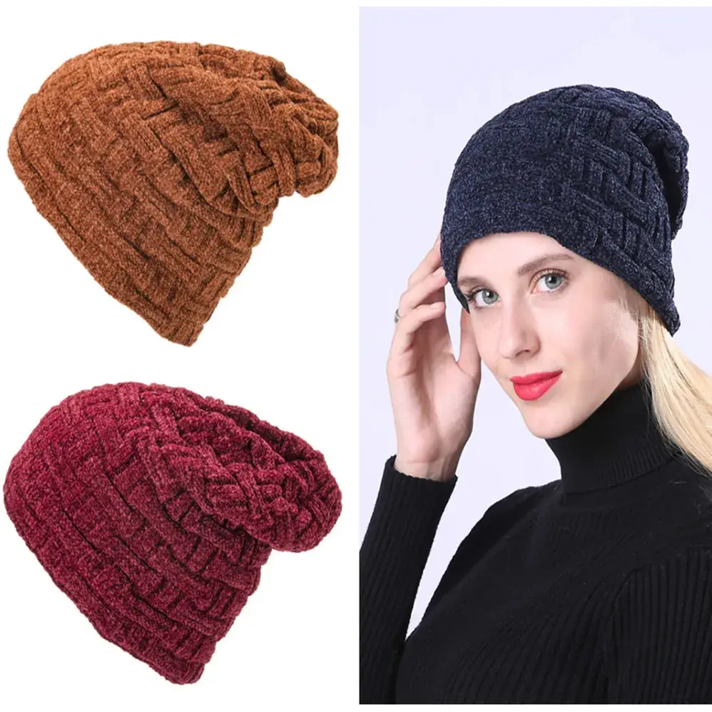 Maroon Double-Layer Velvet Ski Hat for Men Women - Image 7