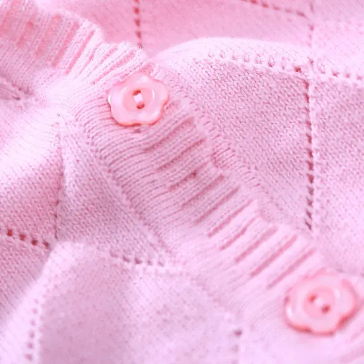 Pink Cotton Knit Baby Sweater 1-3Yr Long Sleeve - Image 7