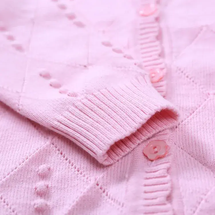 Pink Cotton Knit Baby Sweater 1-3Yr Long Sleeve - Image 8