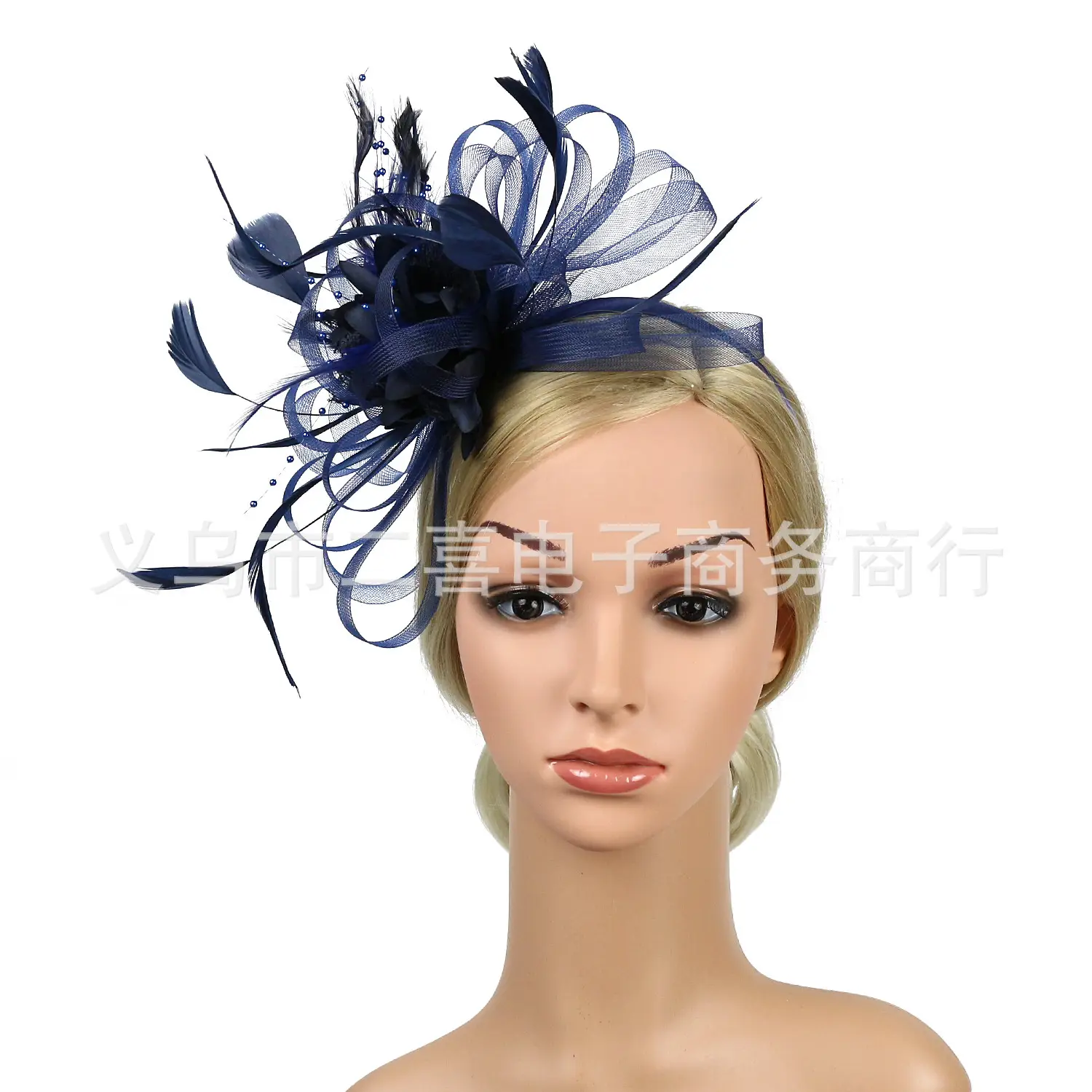 European Feather Headwear Bridal Hair Accessories Mesh Small Top Hat - Image 14