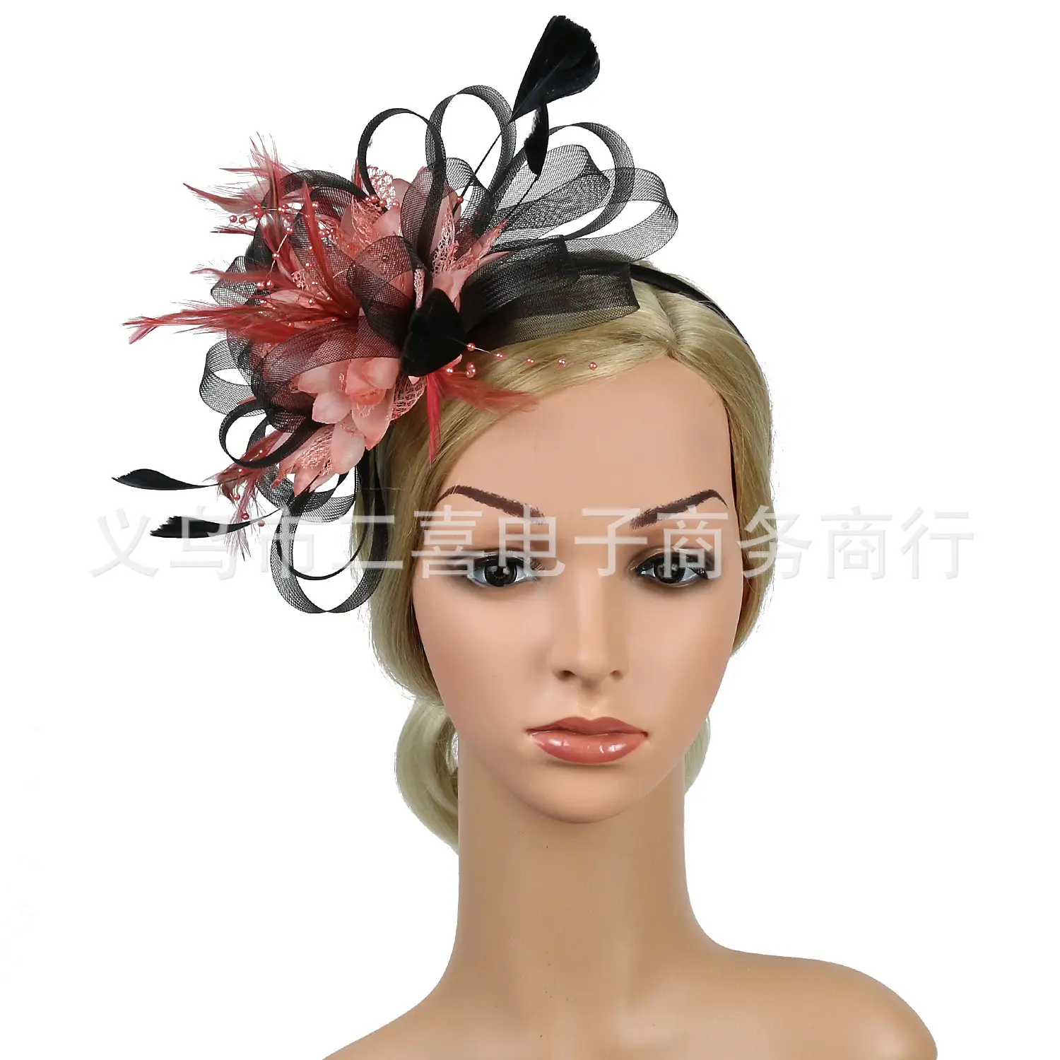 European Feather Headwear Bridal Hair Accessories Mesh Small Top Hat - Image 15