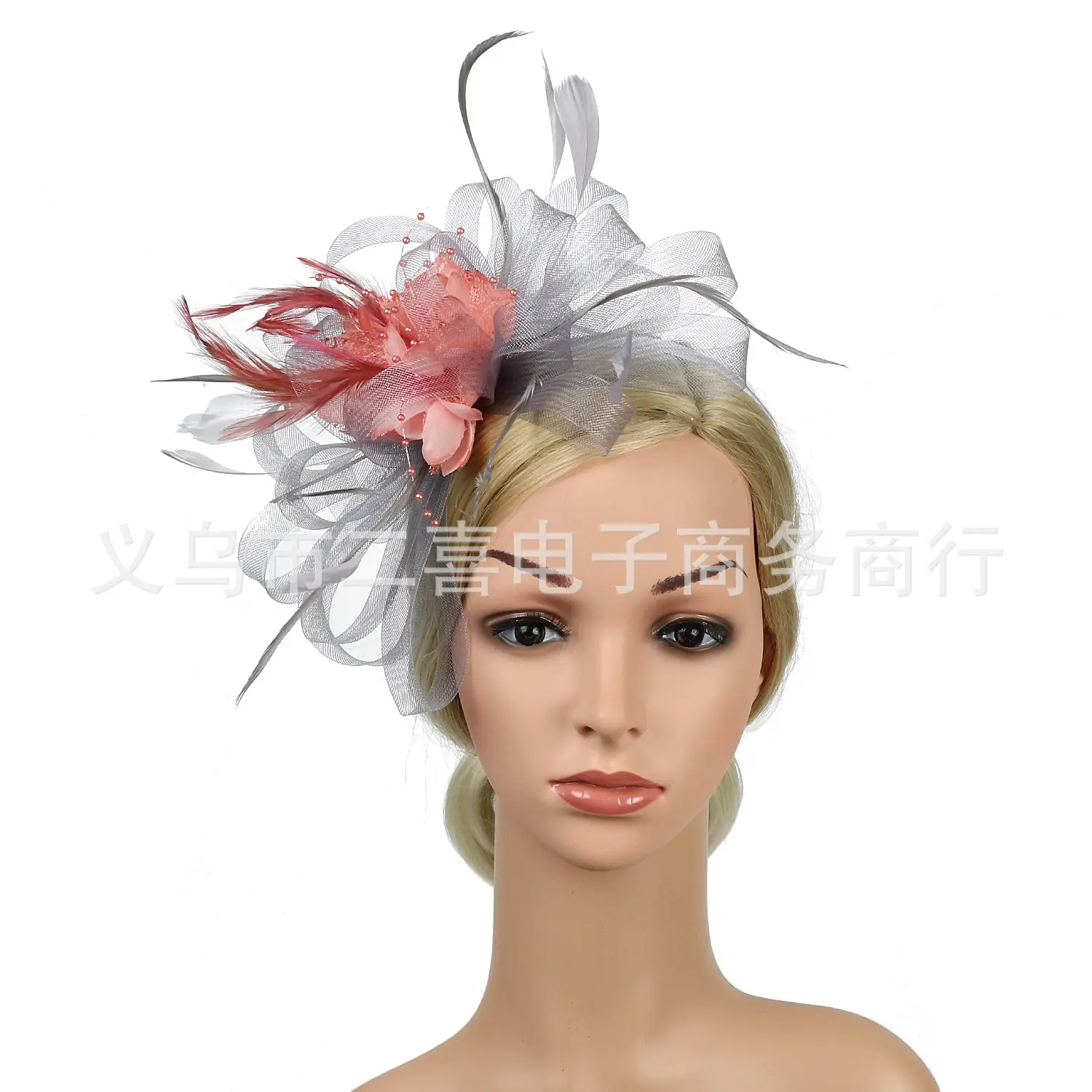 European Feather Headwear Bridal Hair Accessories Mesh Small Top Hat - Image 17