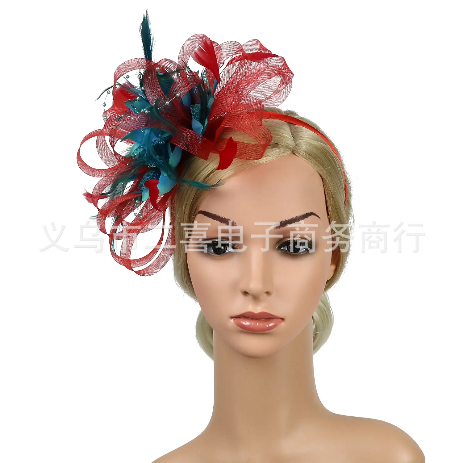 European Feather Headwear Bridal Hair Accessories Mesh Small Top Hat - Image 18