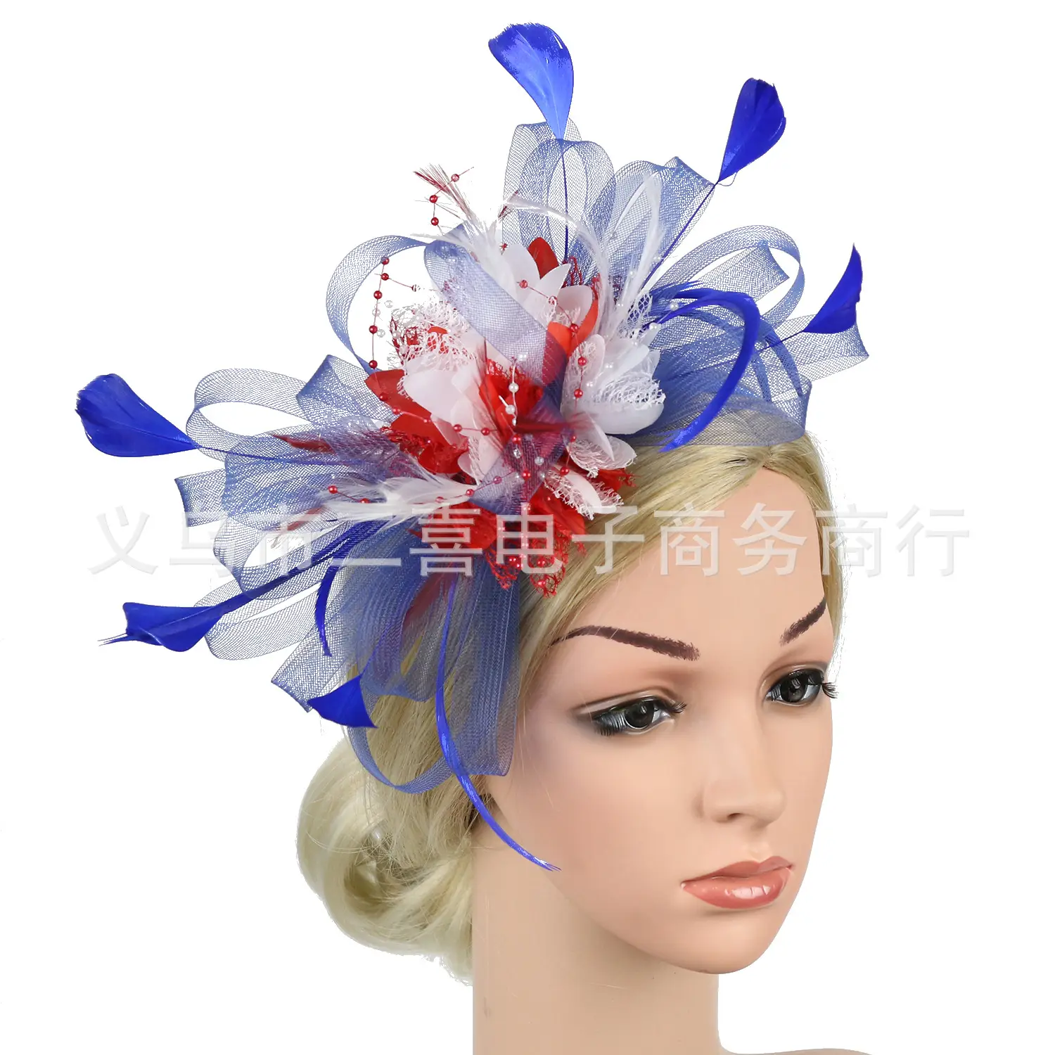 European Feather Headwear Bridal Hair Accessories Mesh Small Top Hat - Image 24