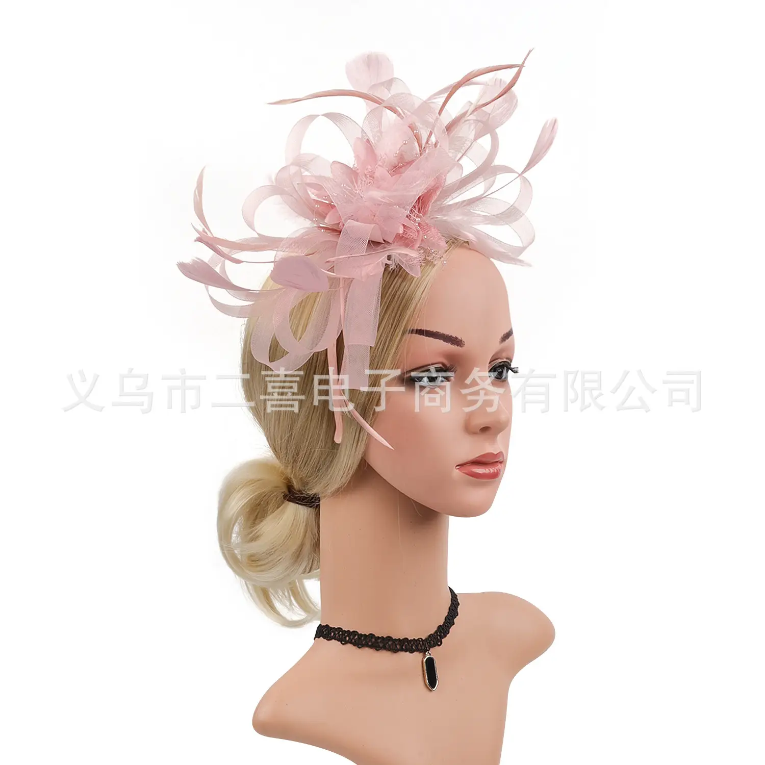 European Feather Headwear Bridal Hair Accessories Mesh Small Top Hat - Image 26
