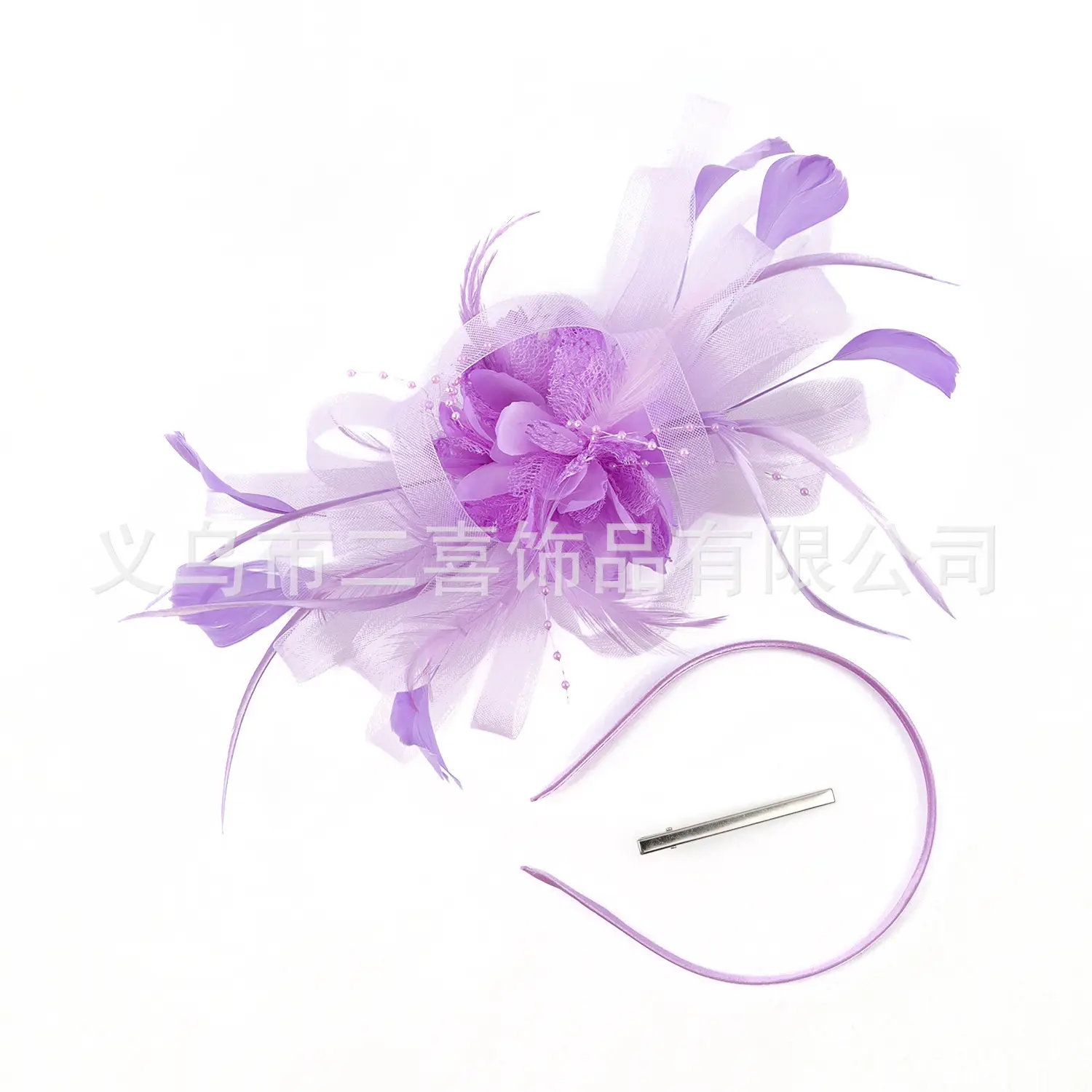 European Feather Headwear Bridal Hair Accessories Mesh Small Top Hat - Image 27