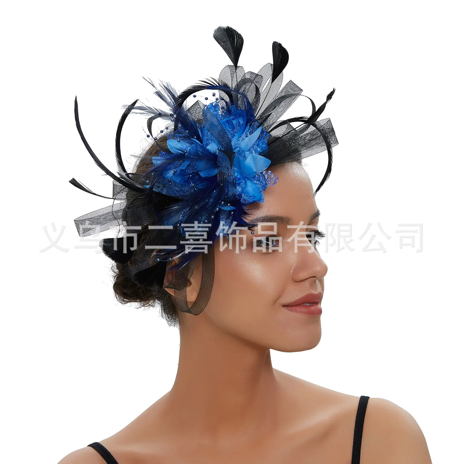 European Feather Headwear Bridal Hair Accessories Mesh Small Top Hat - Image 32