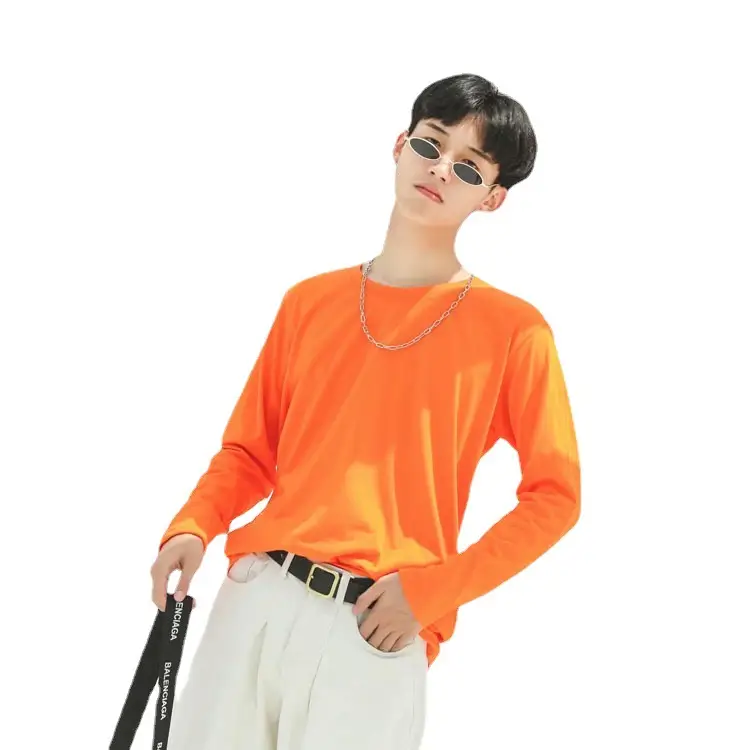 White Cotton Crewneck Long Sleeve T-Shirt