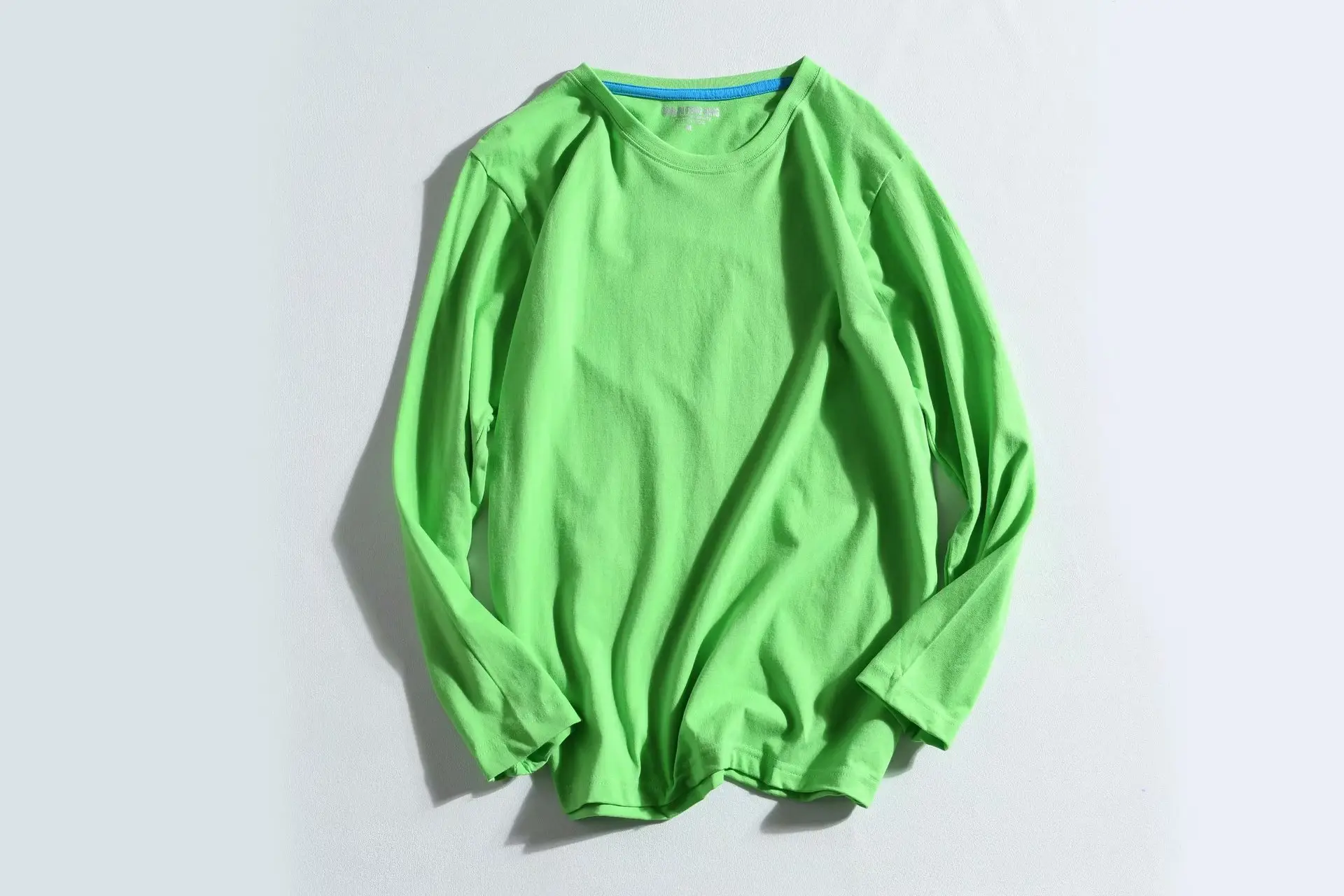 White Cotton Crewneck Long Sleeve T-Shirt