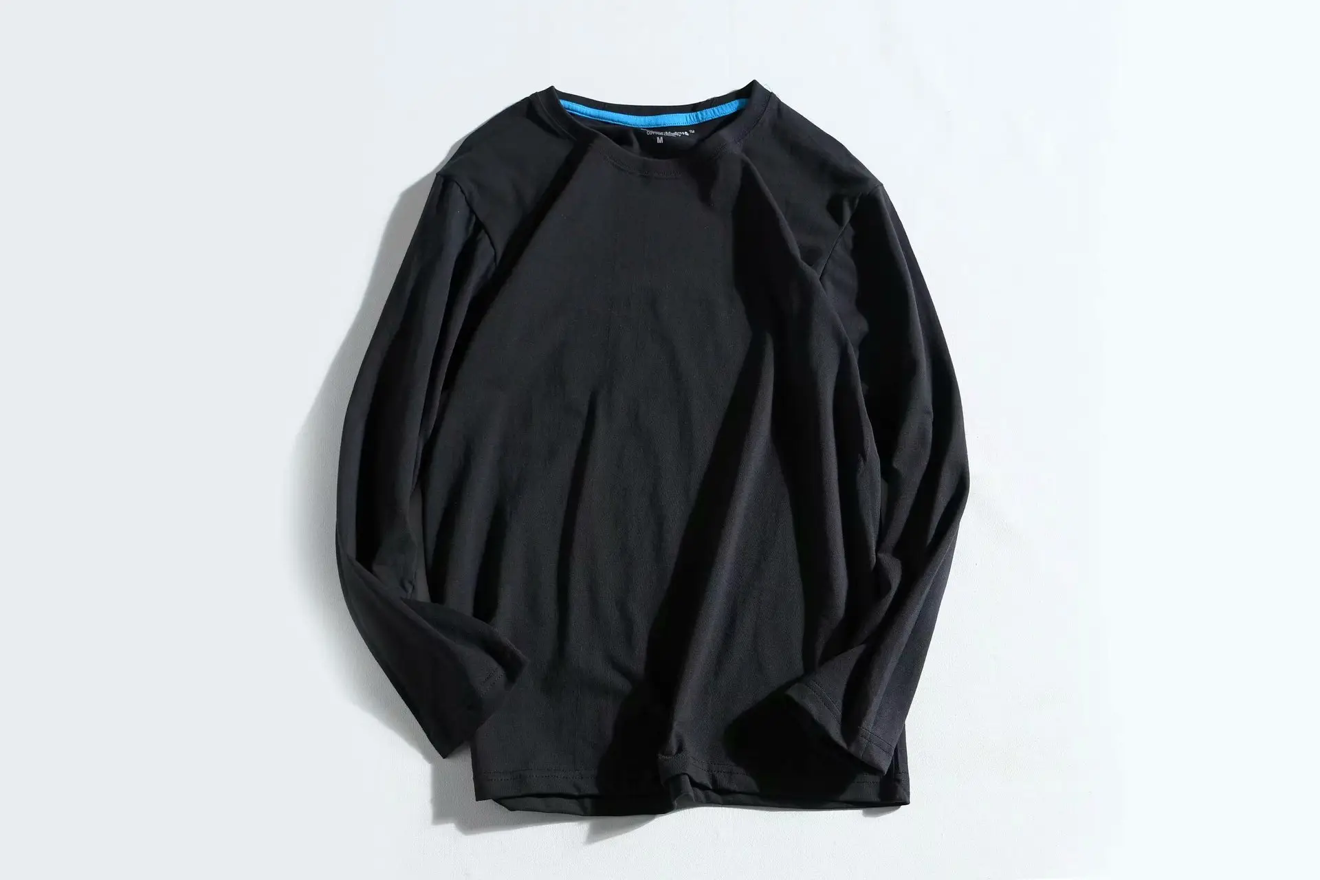 White Cotton Crewneck Long Sleeve T-Shirt