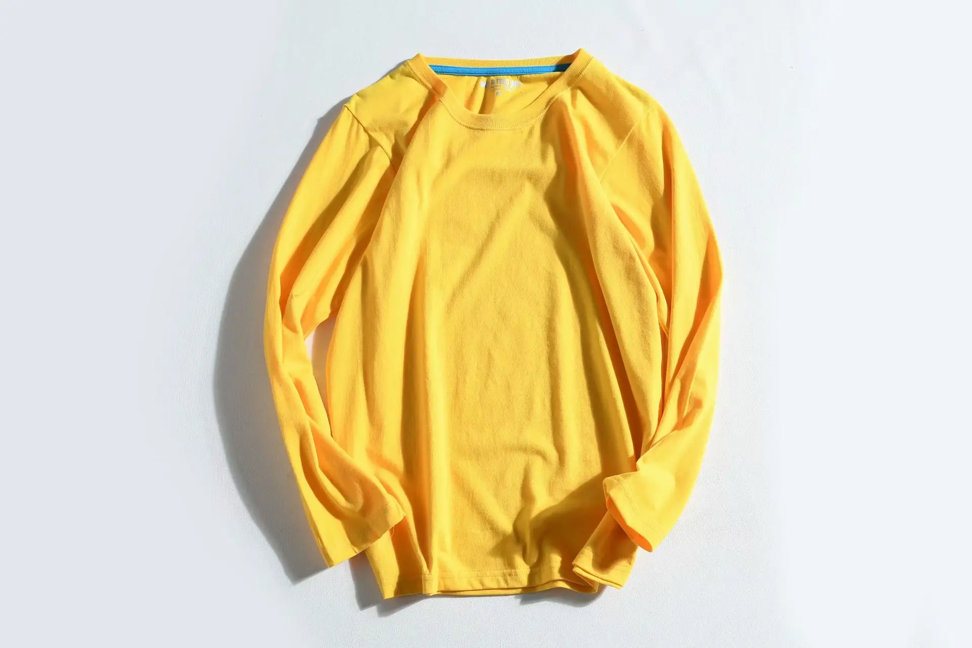 White Cotton Crewneck Long Sleeve T-Shirt