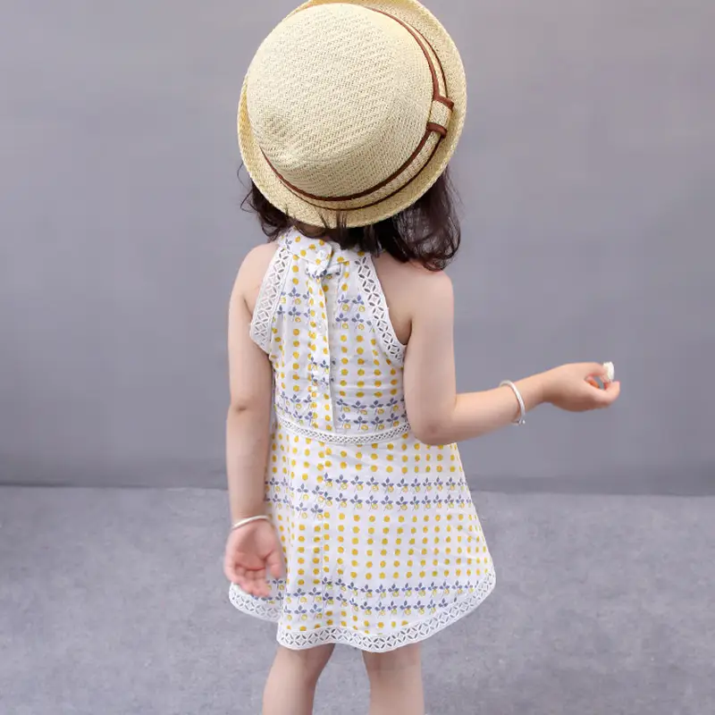 Girls Cotton Polka Dot Dress Summer Skirt Set