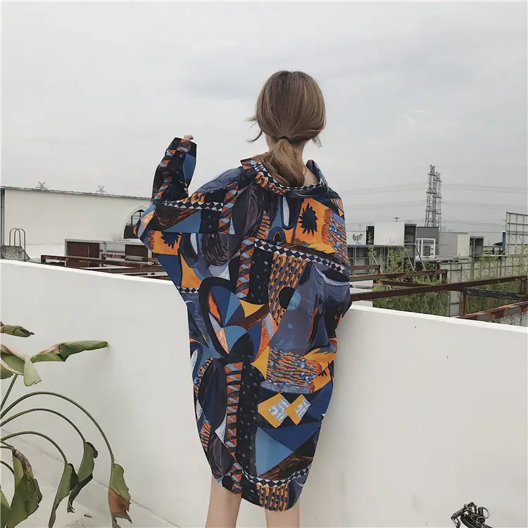 Korean Printed Long Sleeve Sun Protectant Cardigan for Women — feature 14