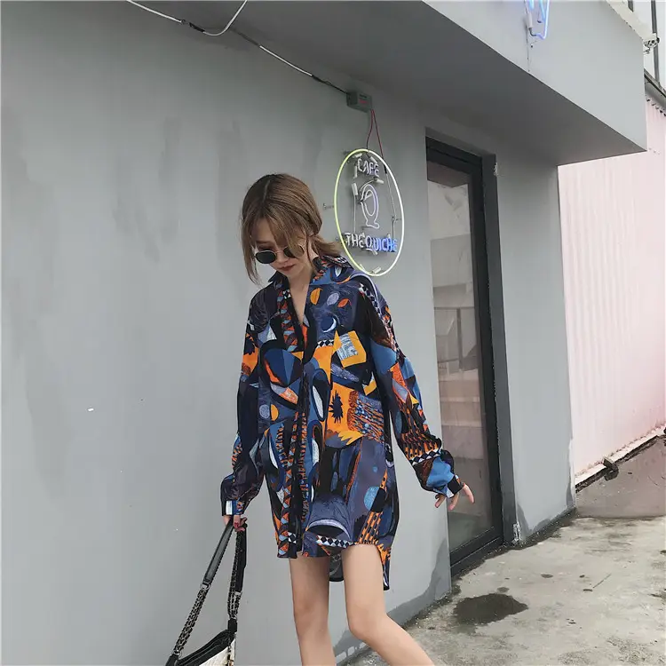 Korean Printed Long Sleeve Sun Protectant Cardigan for Women — feature 18