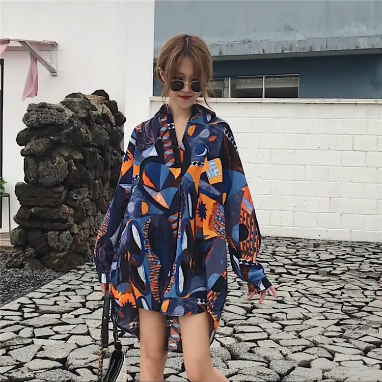 Korean Printed Long Sleeve Sun Protectant Cardigan for Women — feature 5