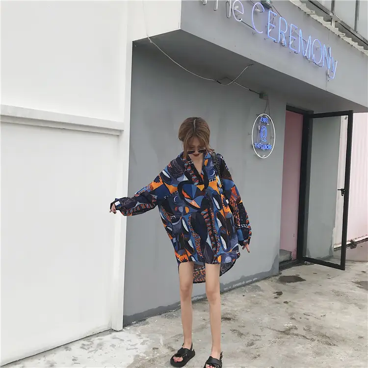Korean Printed Long Sleeve Sun Protectant Cardigan for Women — feature 9