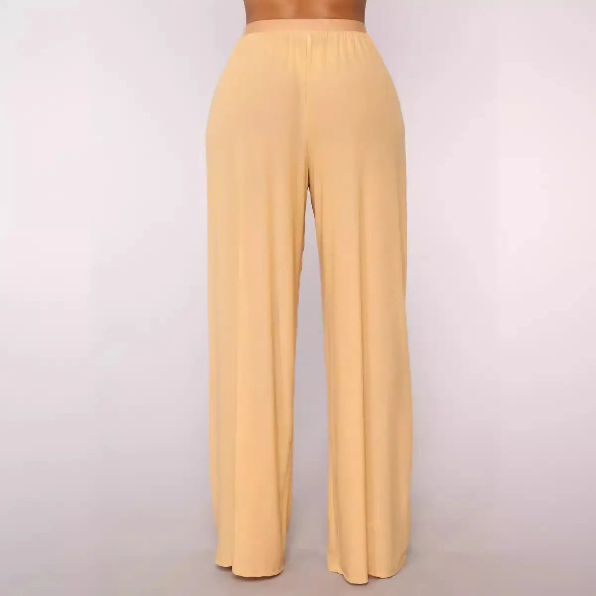 Wide Leg Pants Pure Color Mesh See Through - Image 6