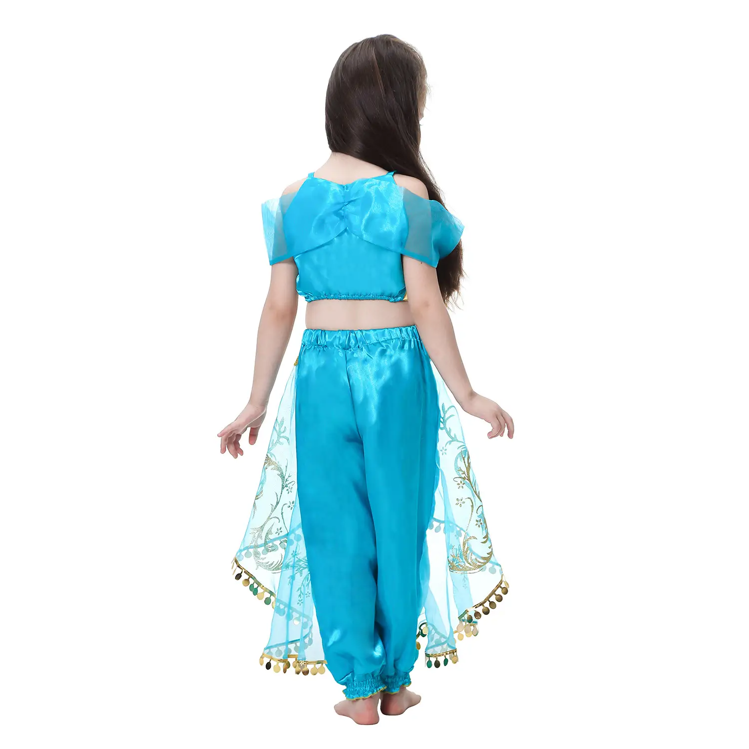 2019 Princess Jasmine Dress Blue Kids Halloween Dress - Image 11