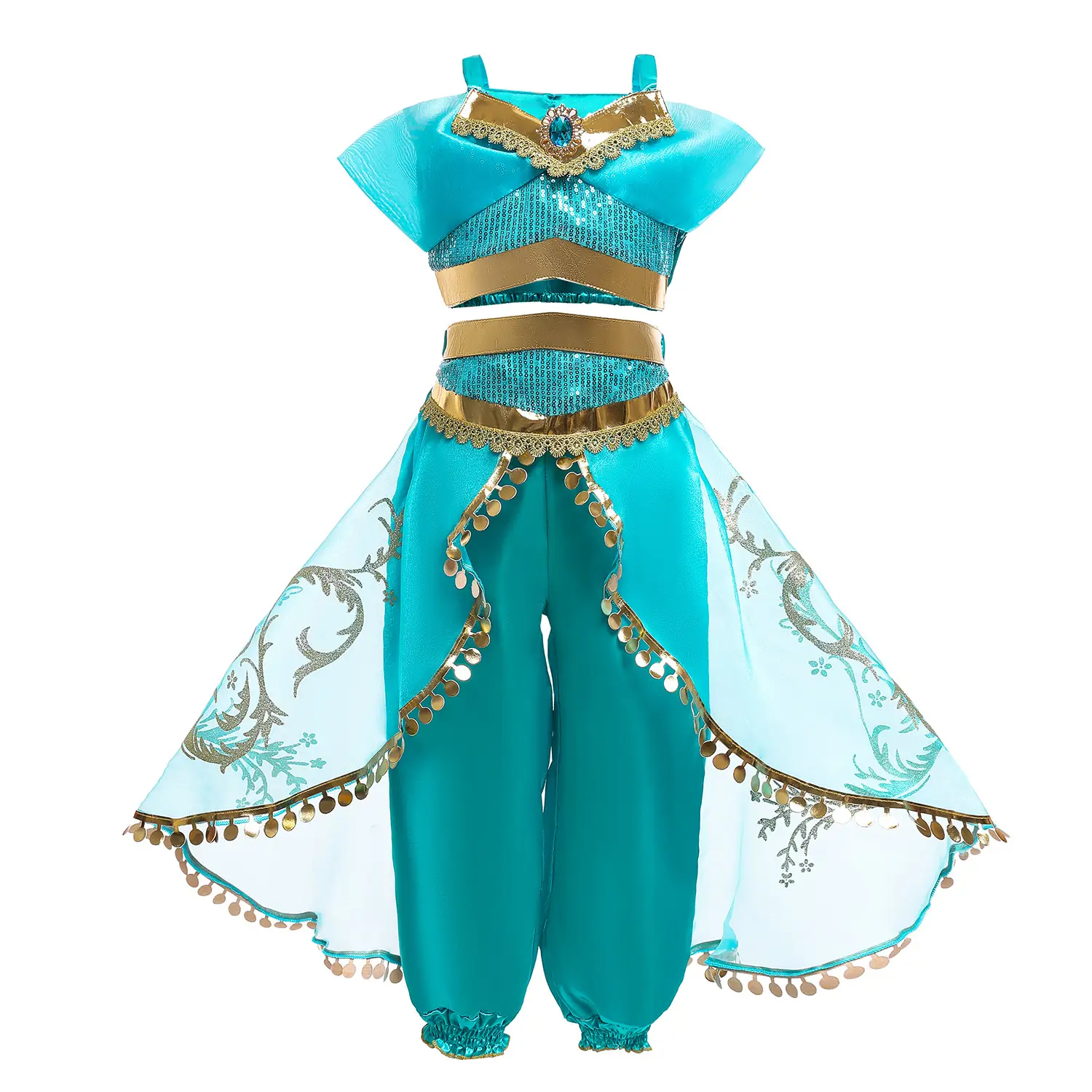 2019 Princess Jasmine Dress Blue Kids Halloween Dress — feature 9
