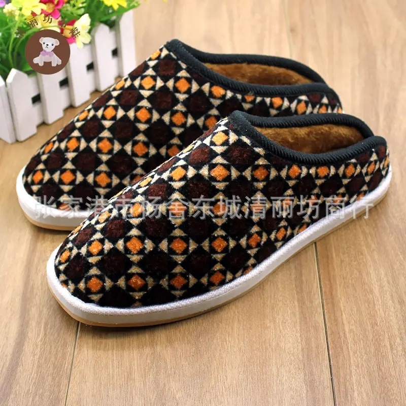 Oxford men's and women's stalls indoor warm winter home beef bottom half bag with handmade cotton slippers wholesale