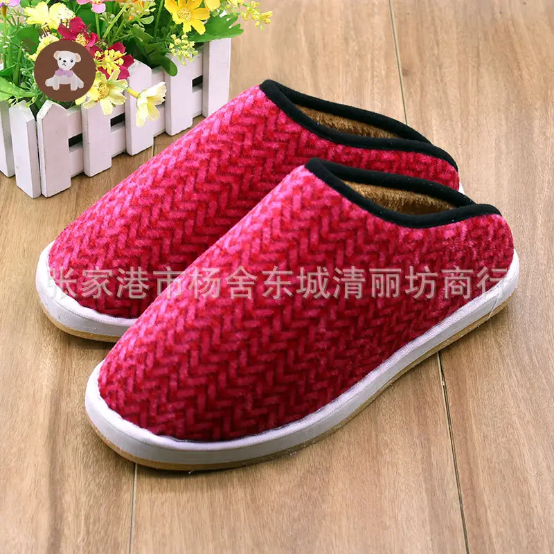 Oxford men's and women's stalls indoor warm winter home beef bottom half bag with handmade cotton slippers wholesale