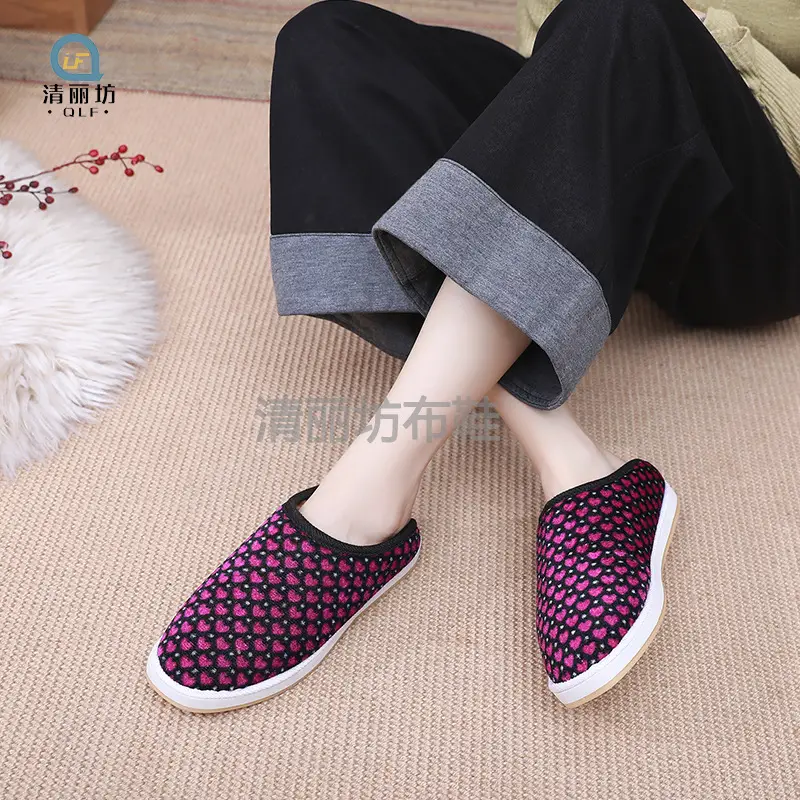 Oxford men's and women's stalls indoor warm winter home beef bottom half bag with handmade cotton slippers wholesale