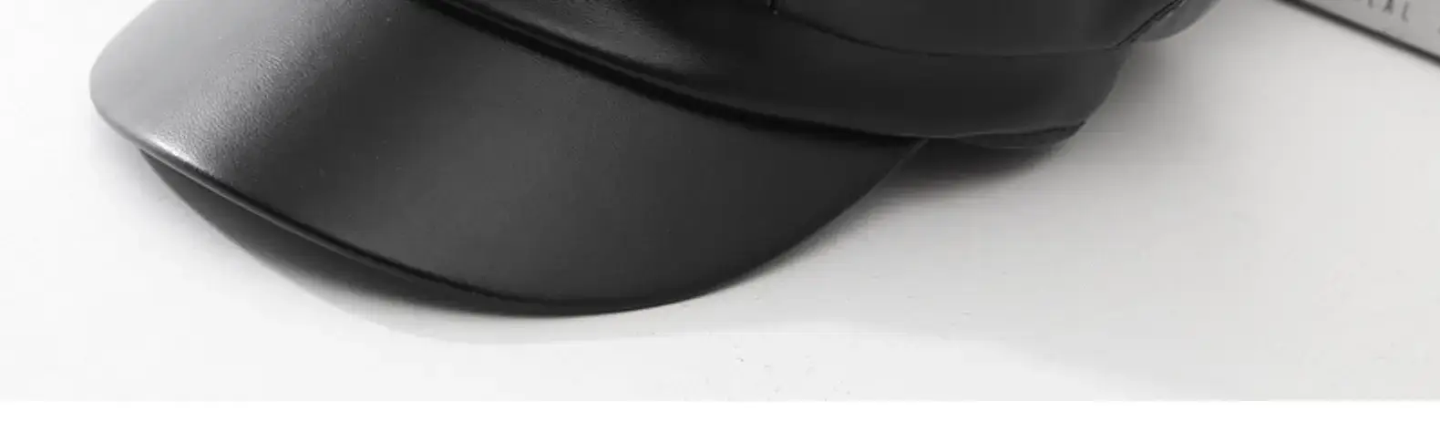 Women Leather Octagonal Hat Black Winter Casual — feature 23