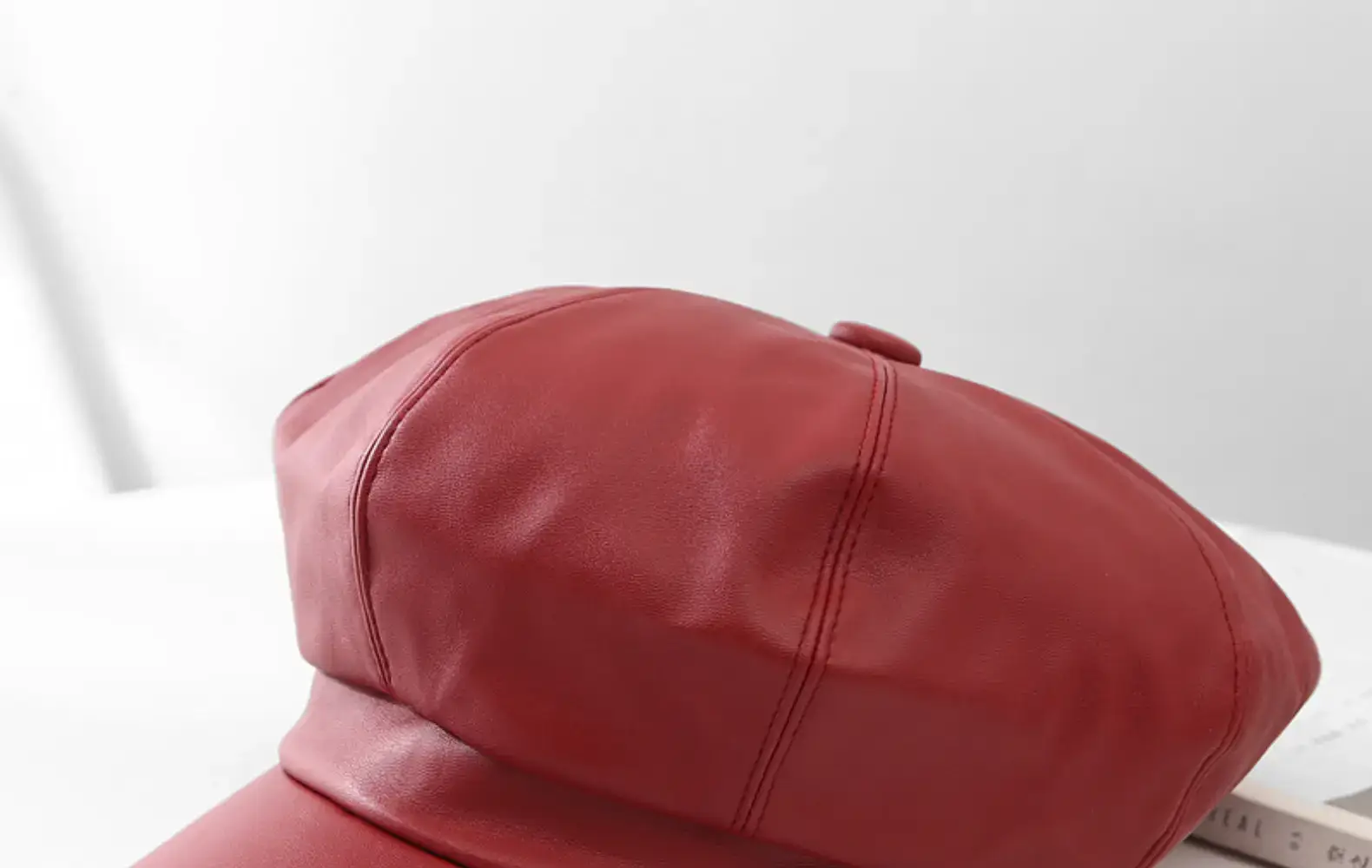 Women Leather Octagonal Hat Black Winter Casual — feature 24