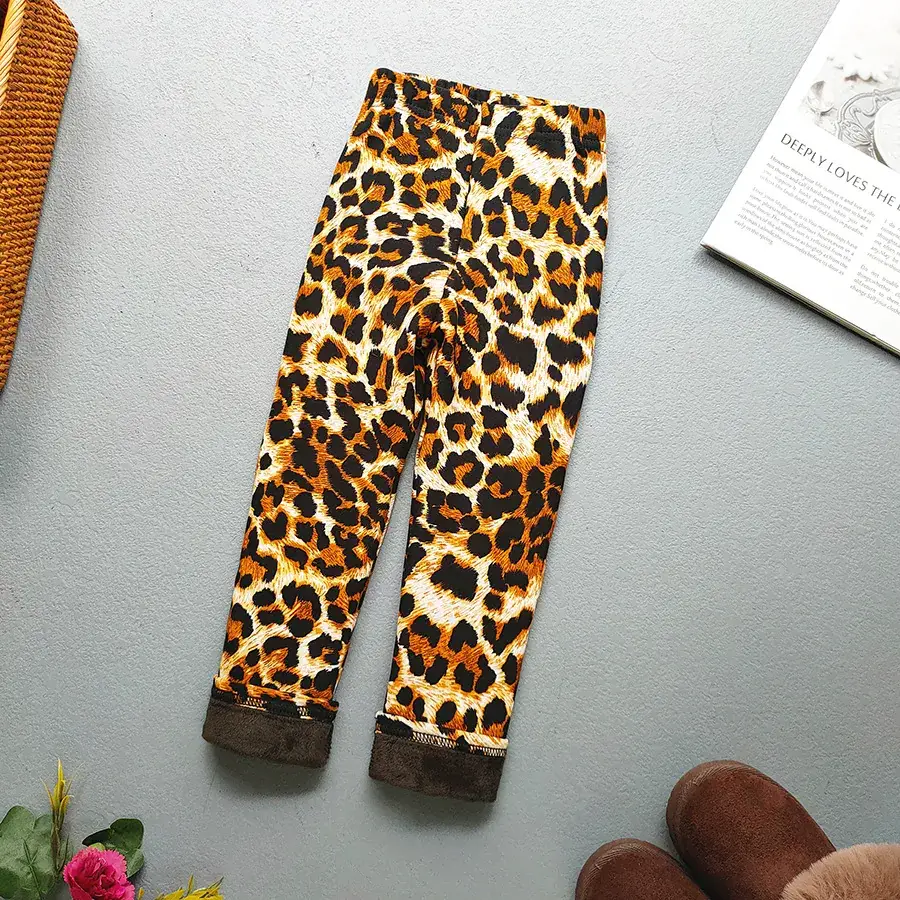 Children's Fleece Lined Tie-Dye Leggings Pink Blue - Image 10