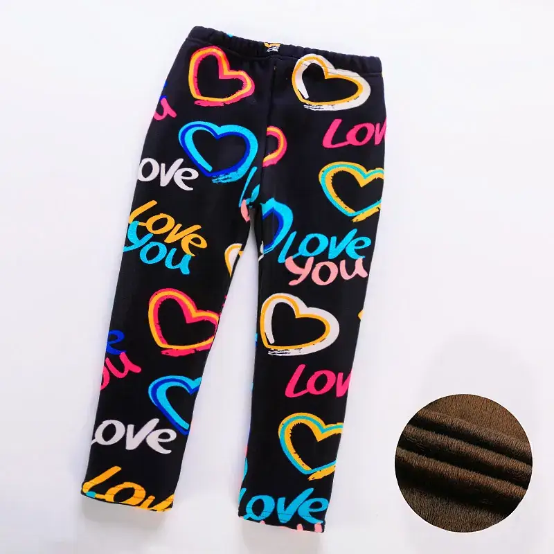 Children's Fleece Lined Tie-Dye Leggings Pink Blue - Image 11