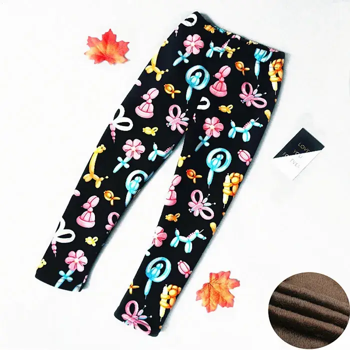 Children's Fleece Lined Tie-Dye Leggings Pink Blue - Image 15
