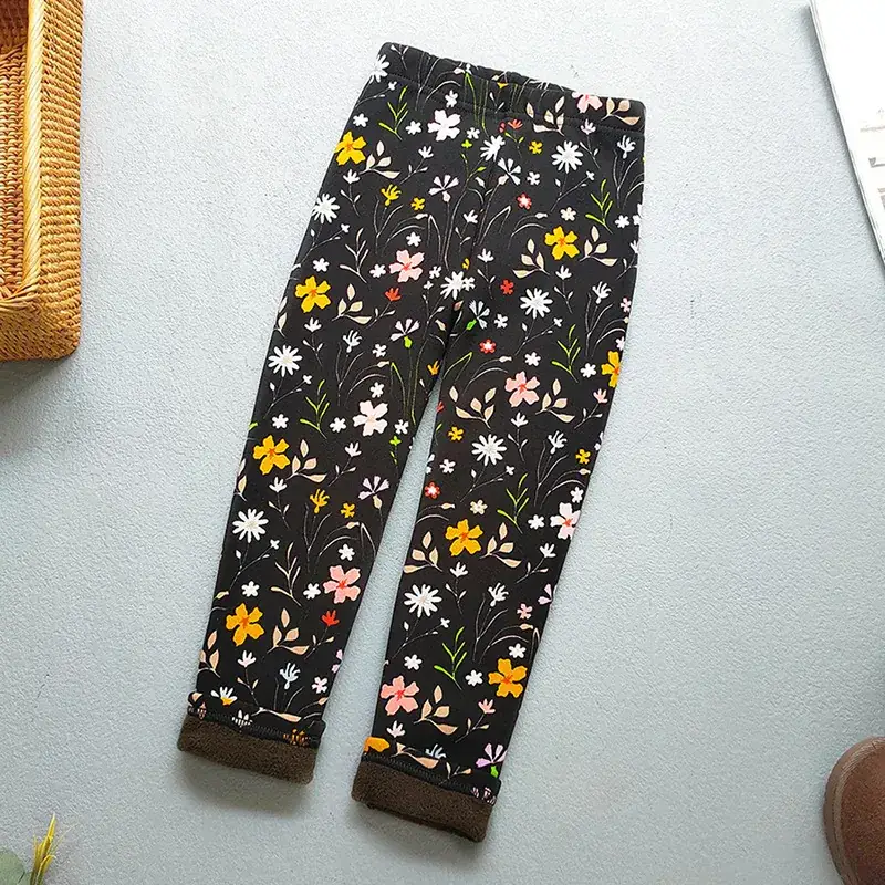 Children's Fleece Lined Tie-Dye Leggings Pink Blue - Image 25