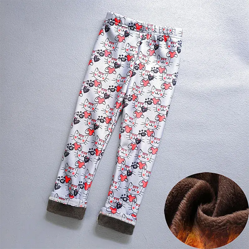 Children's Fleece Lined Tie-Dye Leggings Pink Blue - Image 31
