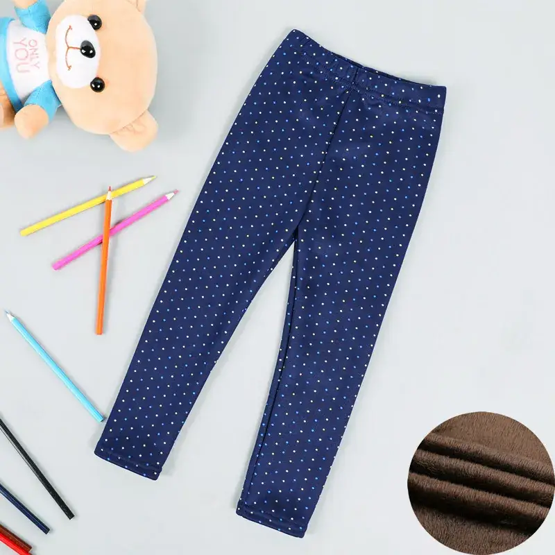 Children's Fleece Lined Tie-Dye Leggings Pink Blue - Image 4