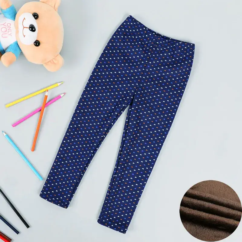 Children's Fleece Lined Tie-Dye Leggings Pink Blue - Image 5
