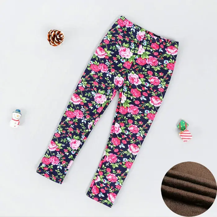 Children's Fleece Lined Tie-Dye Leggings Pink Blue - Image 6