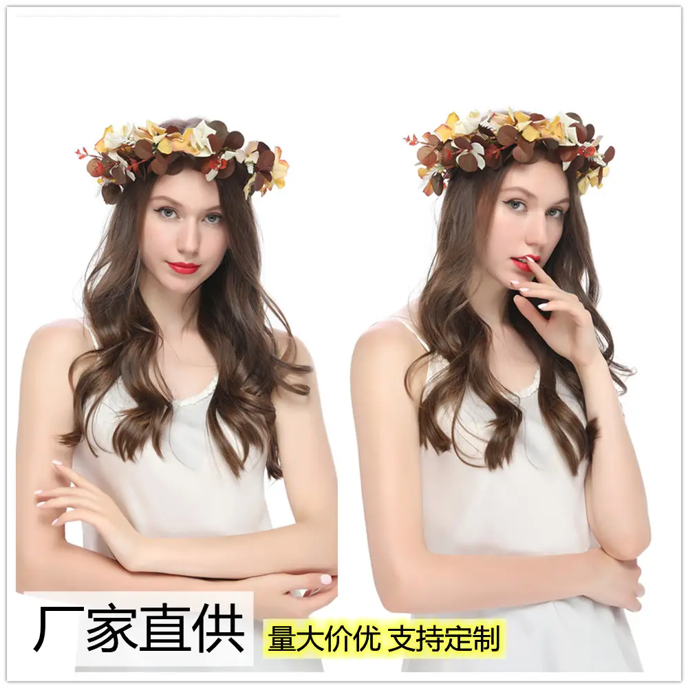 Pink Rose Crossbody Headband for Women Wedding Photo Bridal — feature 27