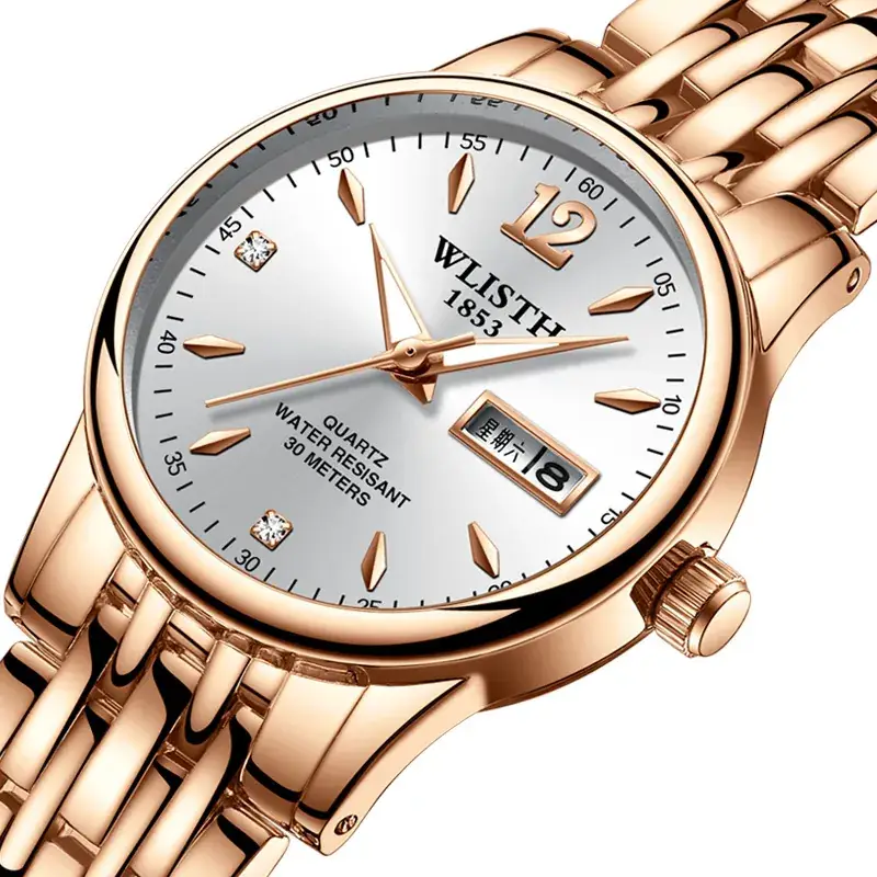Women's Steel Band Quartz Watch Orange Dial - Image 7