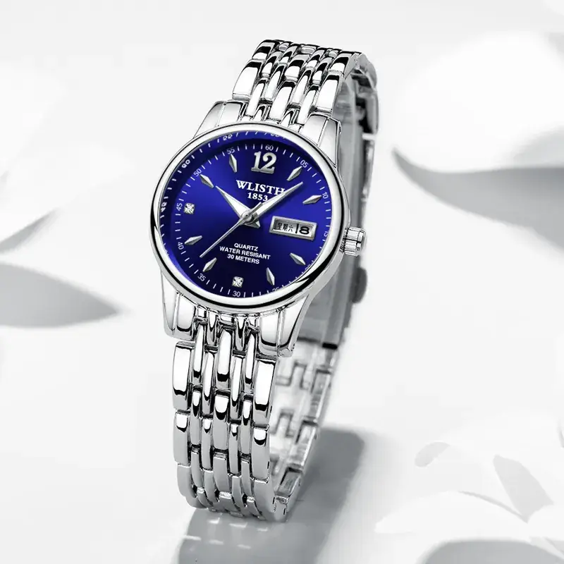Women's Steel Band Quartz Watch Orange Dial - Image 10